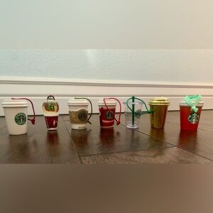 Starbucks Holiday Ornament Set - Red, White, Gold, Green